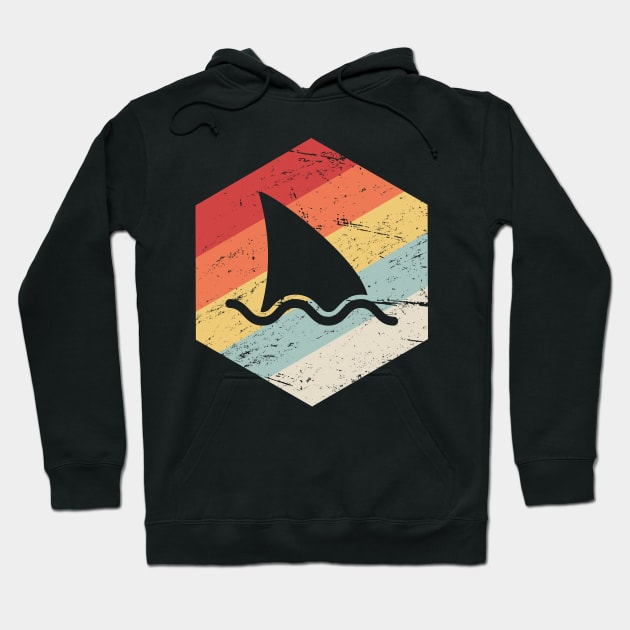 Retro Vintage Shark Fin Icon Hoodie by MeatMan